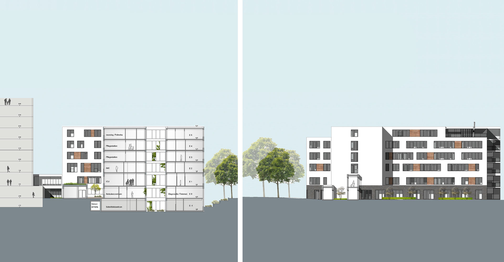 Neurologie Krankenhaus Nordwest Frankfurt, mga consult Rheinbreitbach Architekten, Konzeption und Planung